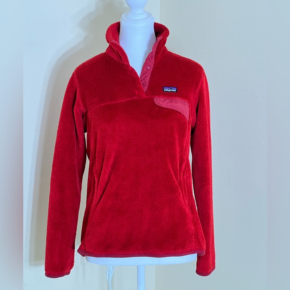 Patagonia Re-Tool Snap-T® Fleece Pullover Jacket Red Size M